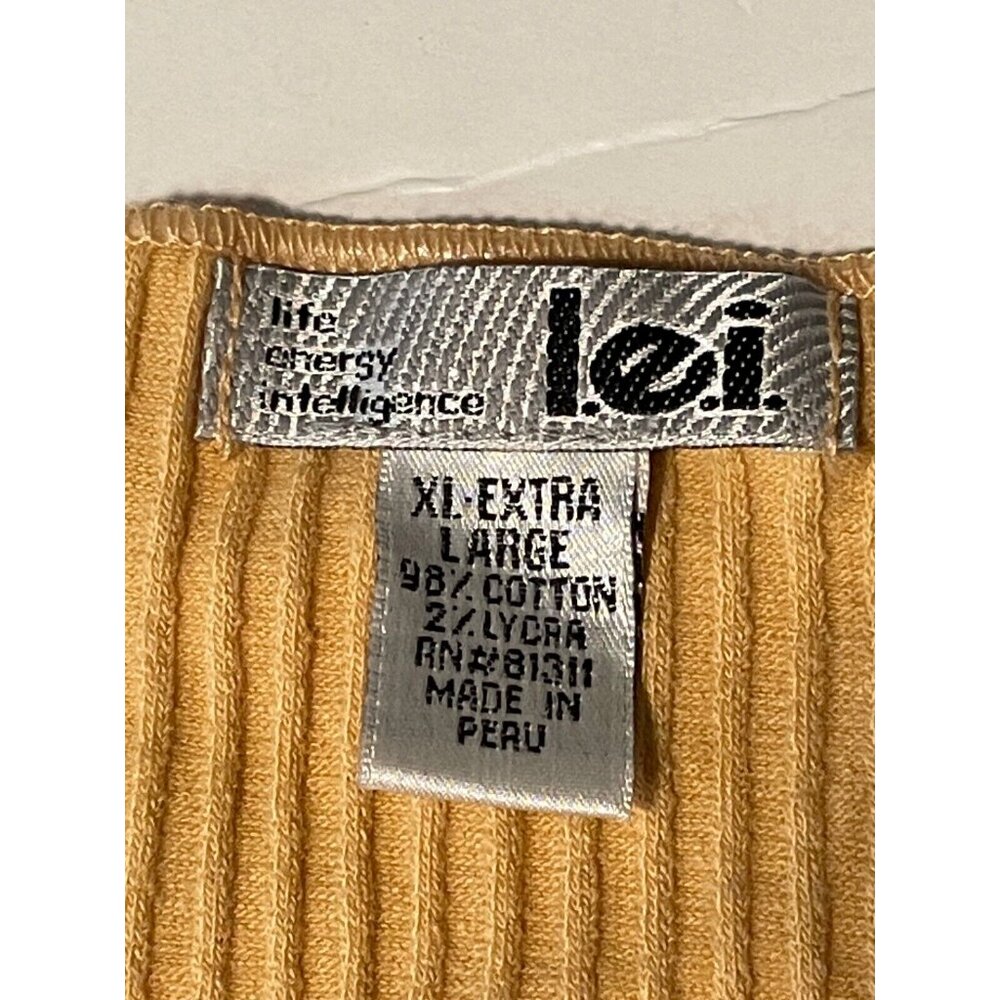 L.E.I. long sleeve shirt womens XL ribbon boat collar LEI L4F27000 tan new - Picture 3 of 11